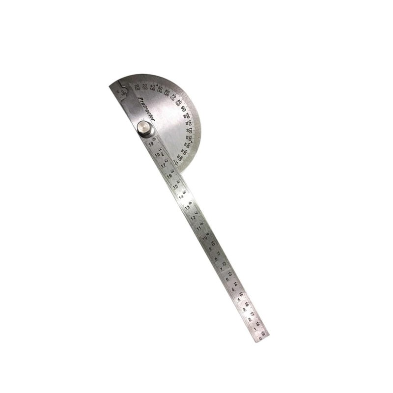 Stainless Steel Angle Protractor Ruler with Locking Arm for Woodworking and Engineering - Image 1